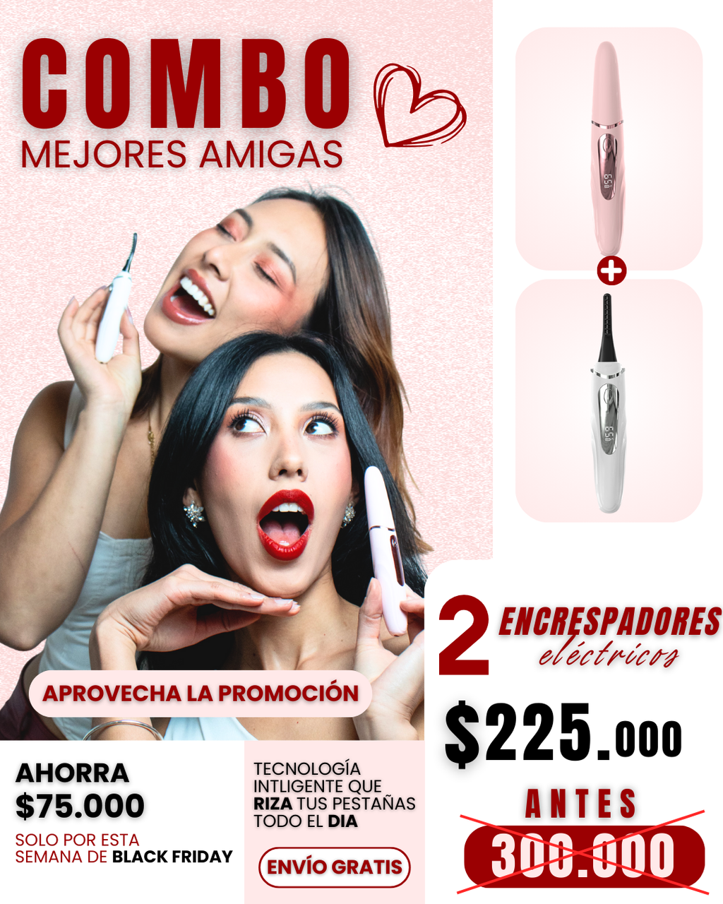 Encrespador eléctrico de pestañas The Girls Lab